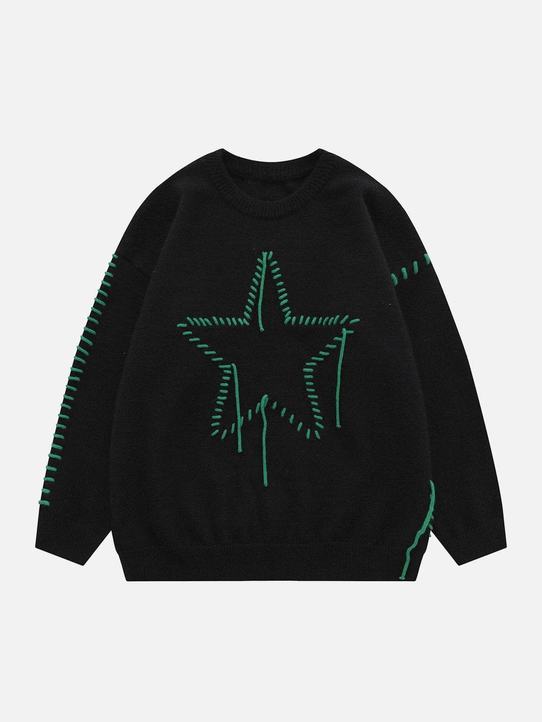 Ellesey - Star Contrast Color Seam Sweater-Streetwear Fashion - ellesey.com