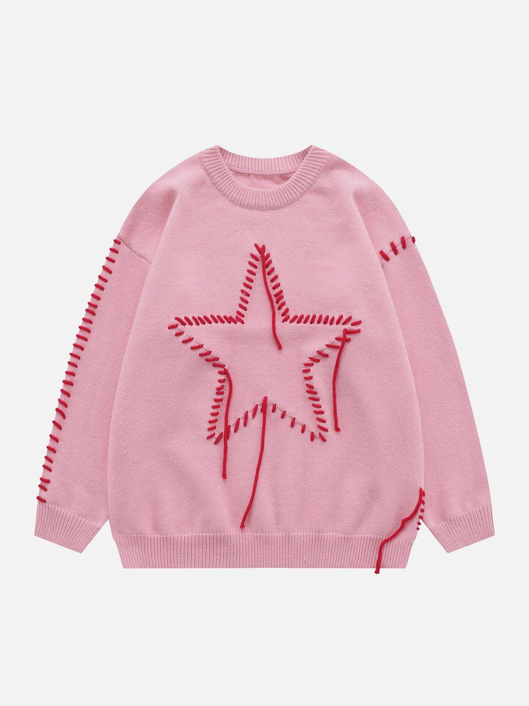 Ellesey - Star Contrast Color Seam Sweater-Streetwear Fashion - ellesey.com