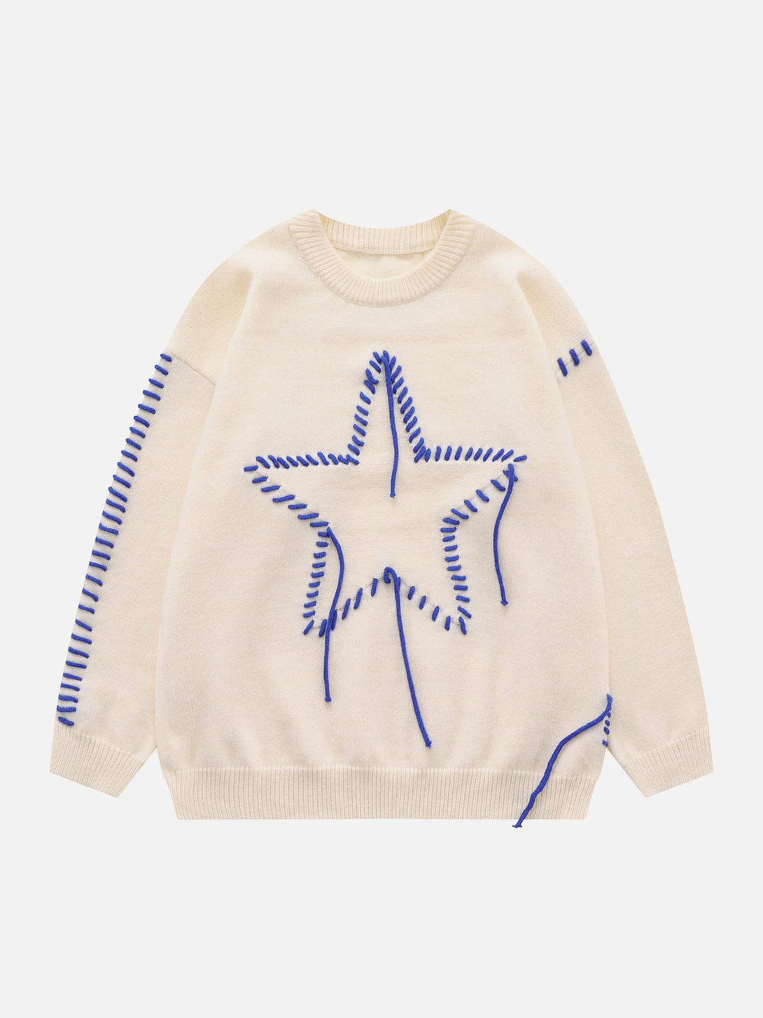 Ellesey - Star Contrast Color Seam Sweater-Streetwear Fashion - ellesey.com