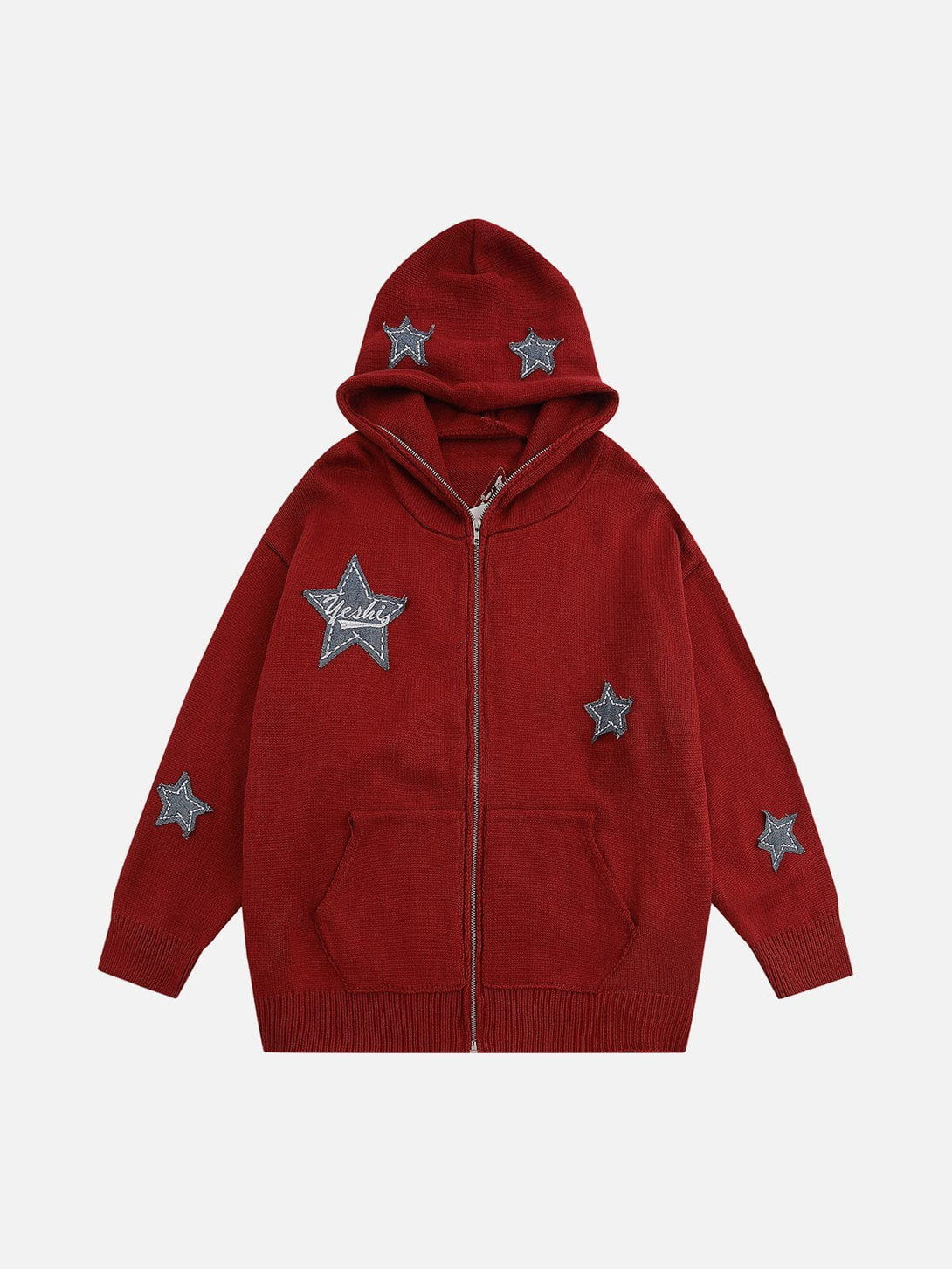 Ellesey - Star Embroidery Patchwork Hoodie- Streetwear Fashion - ellesey.com