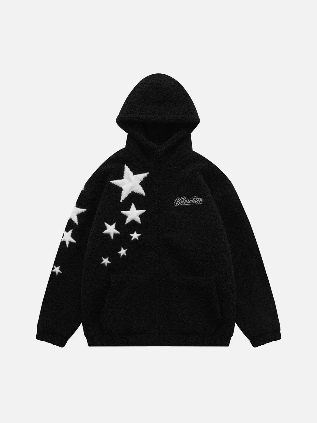 Ellesey - Star Embroidery Sherpa Coat-Streetwear Fashion - ellesey.com