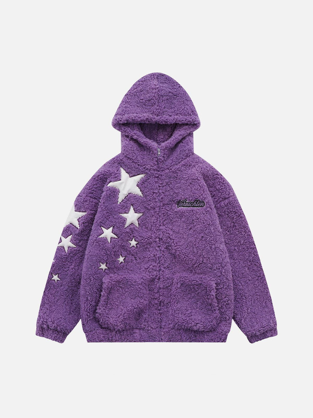 Ellesey - Star Embroidery Sherpa Coat-Streetwear Fashion - ellesey.com