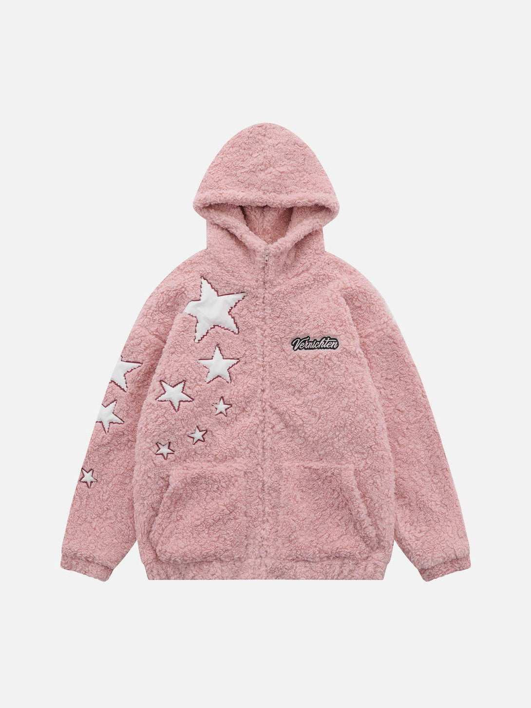 Ellesey - Star Embroidery Sherpa Coat-Streetwear Fashion - ellesey.com