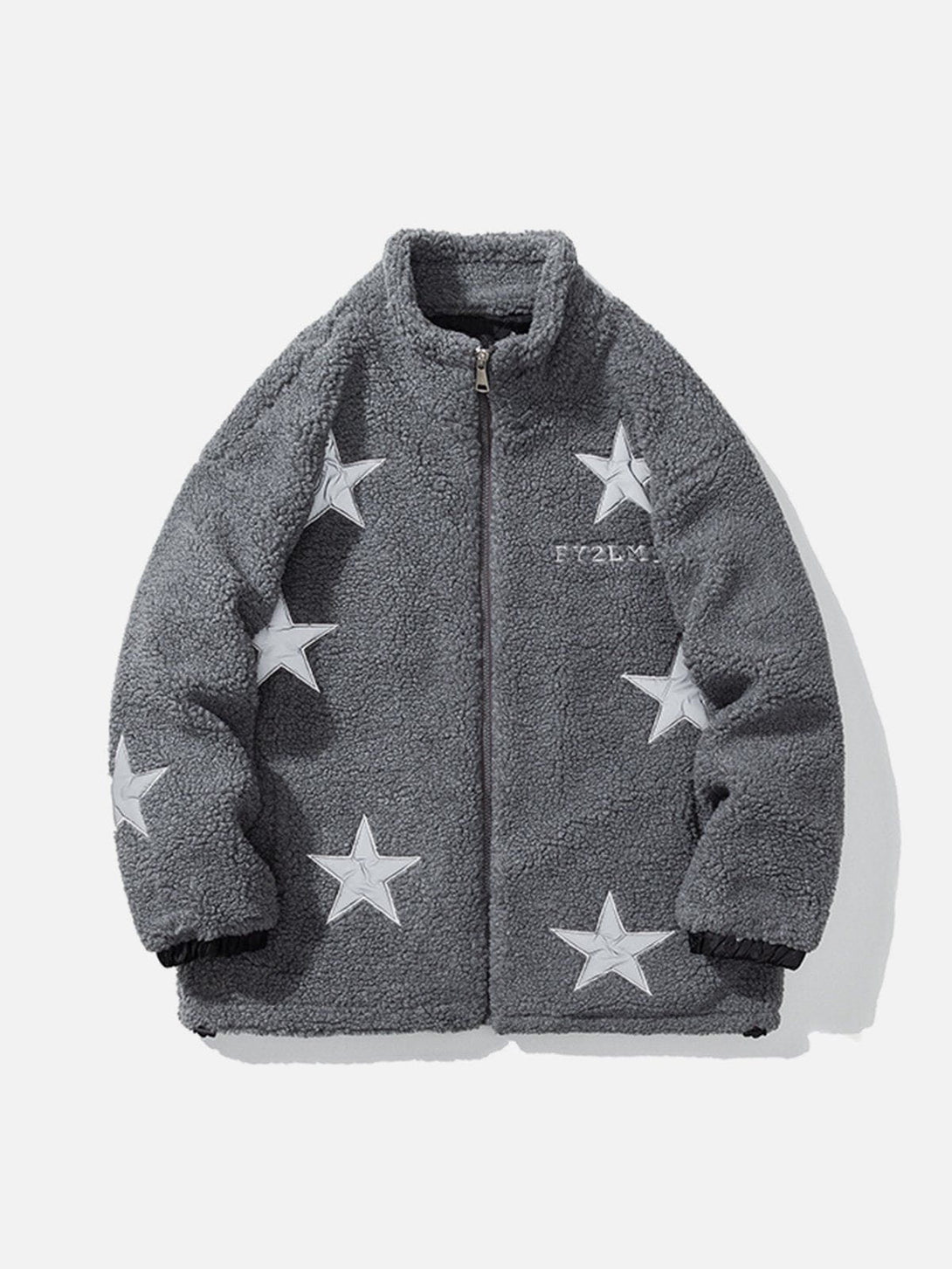 Ellesey - Star Embroidery Sherpa Coat-Streetwear Fashion - ellesey.com