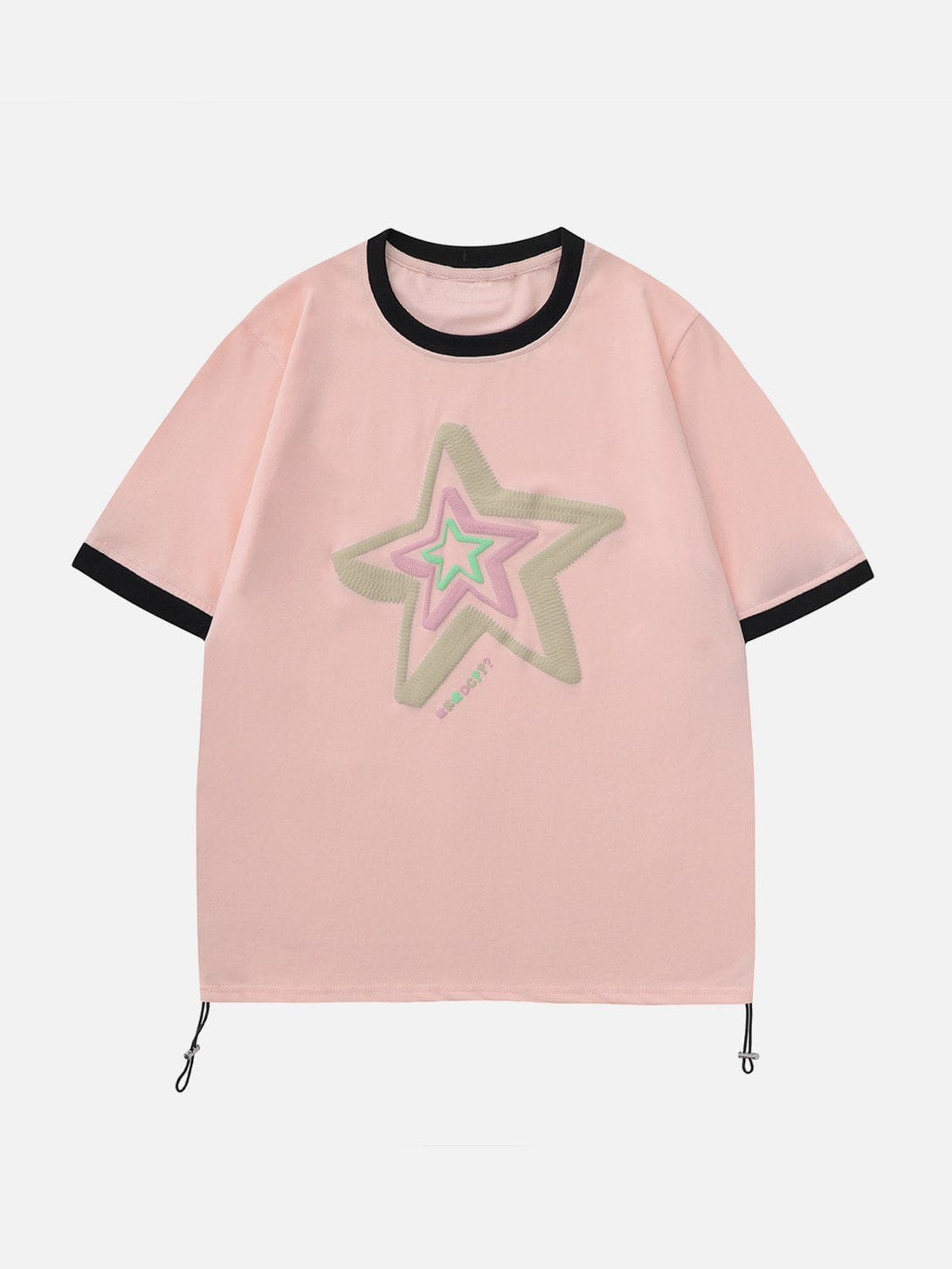 Ellesey - Star Embroidery Side Drawstring Tee- Streetwear Fashion - ellesey.com