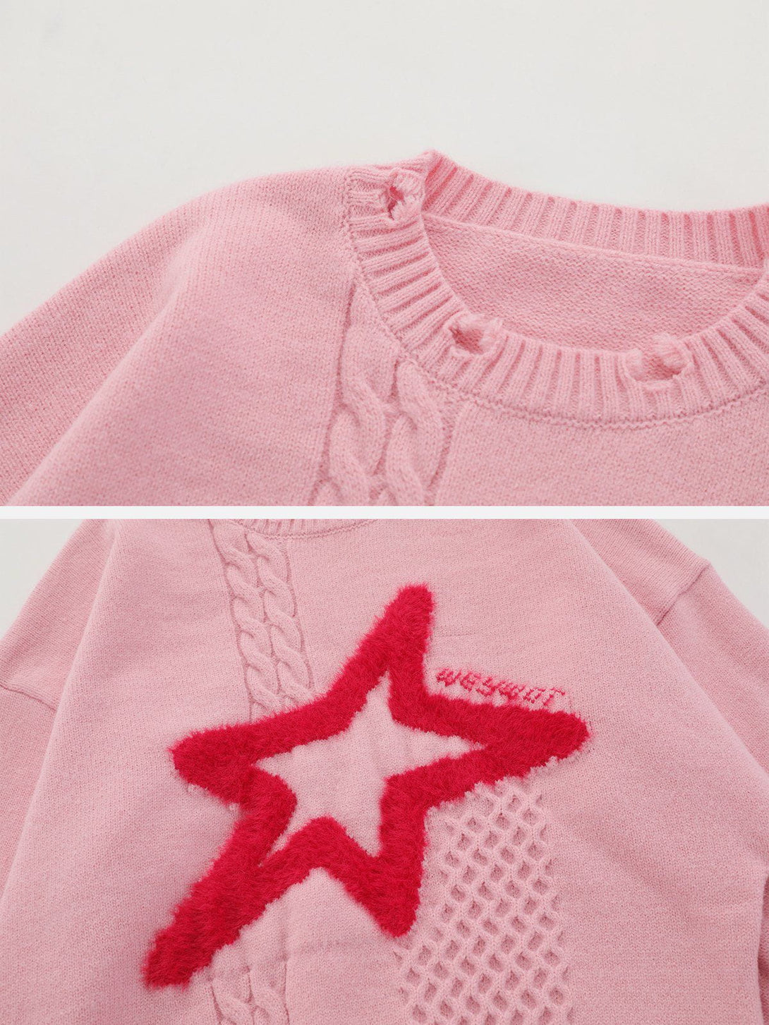 Ellesey - Star Embroidery Sweater-Streetwear Fashion - ellesey.com