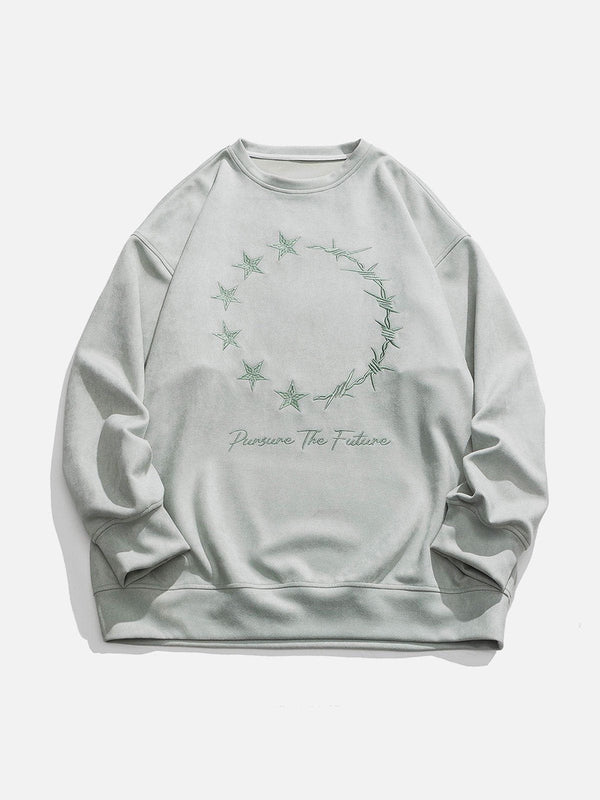 Ellesey - Star Embroidery Sweatshirt- Streetwear Fashion - ellesey.com