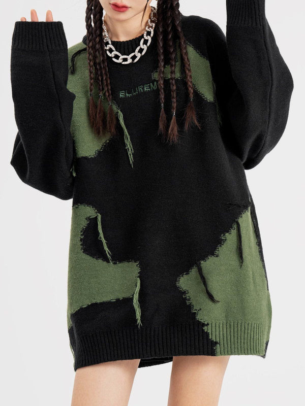 Ellesey - Star Jacquard Fringed Knitted Sweater-Streetwear Fashion - ellesey.com