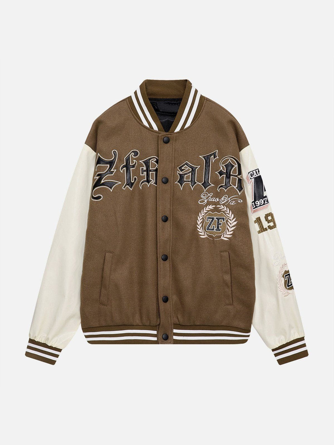 Ellesey - Star Letter Patch Varsity Jacket- Streetwear Fashion - ellesey.com