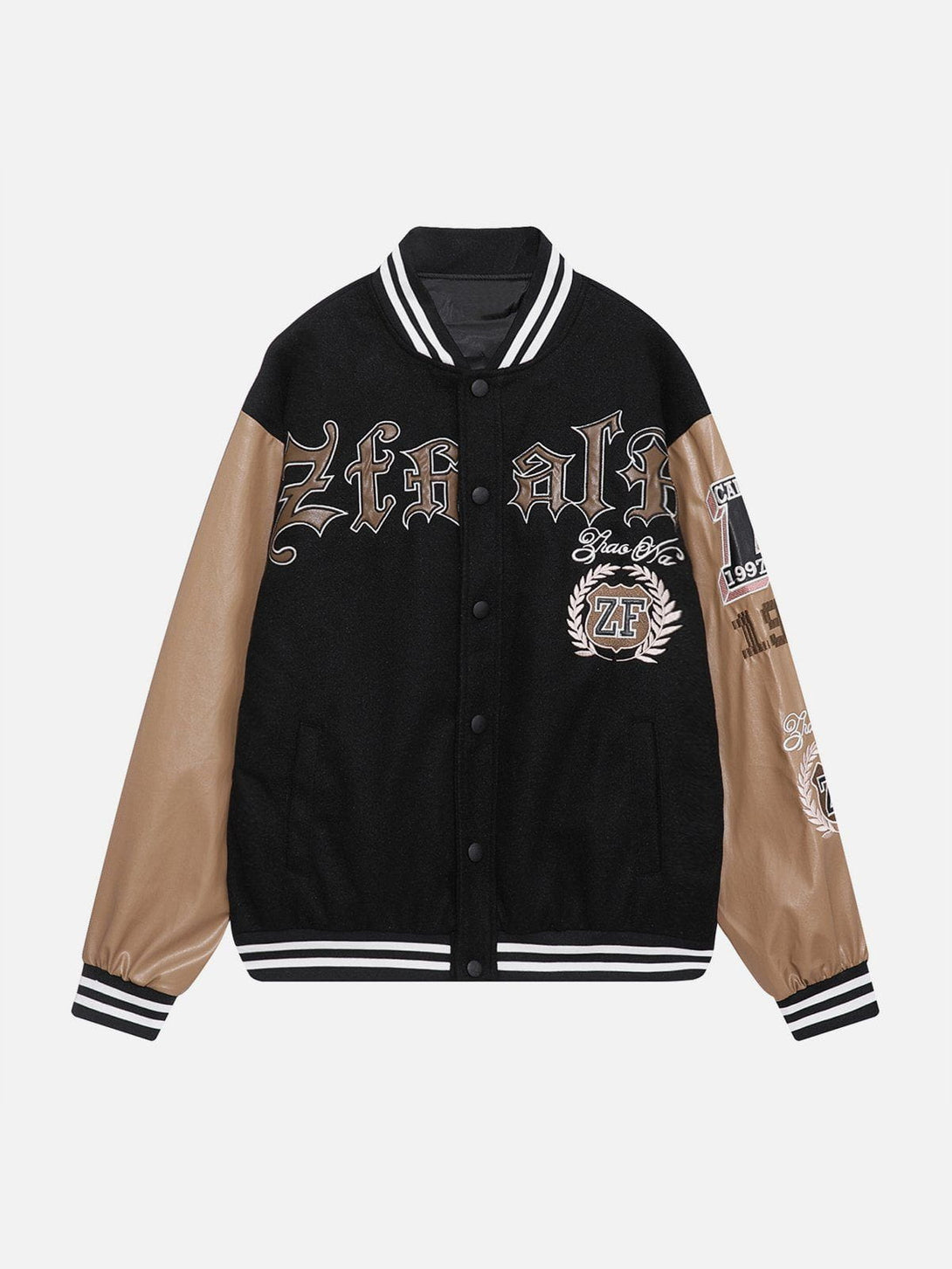 Ellesey - Star Letter Patch Varsity Jacket- Streetwear Fashion - ellesey.com