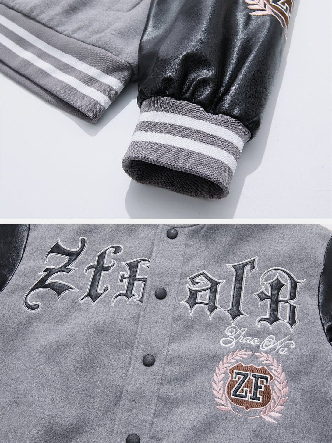 Ellesey - Star Letter Patch Varsity Jacket- Streetwear Fashion - ellesey.com