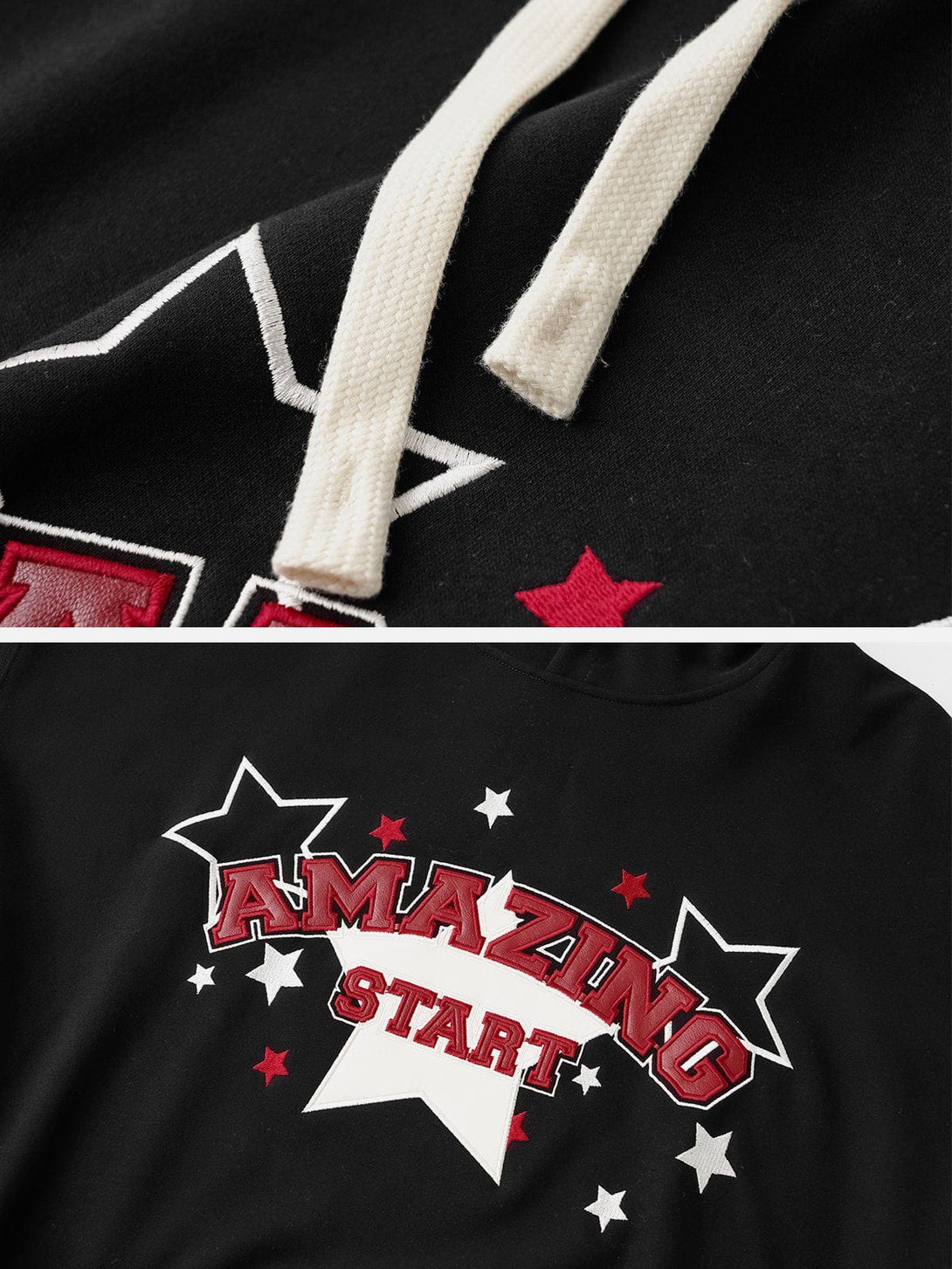 Ellesey - Star Letter Print Hoodie- Streetwear Fashion - ellesey.com