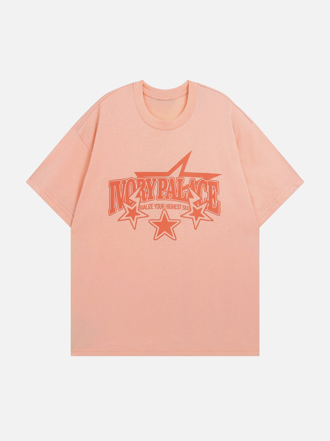 Ellesey - Star Letter Print Solid Tee- Streetwear Fashion - ellesey.com