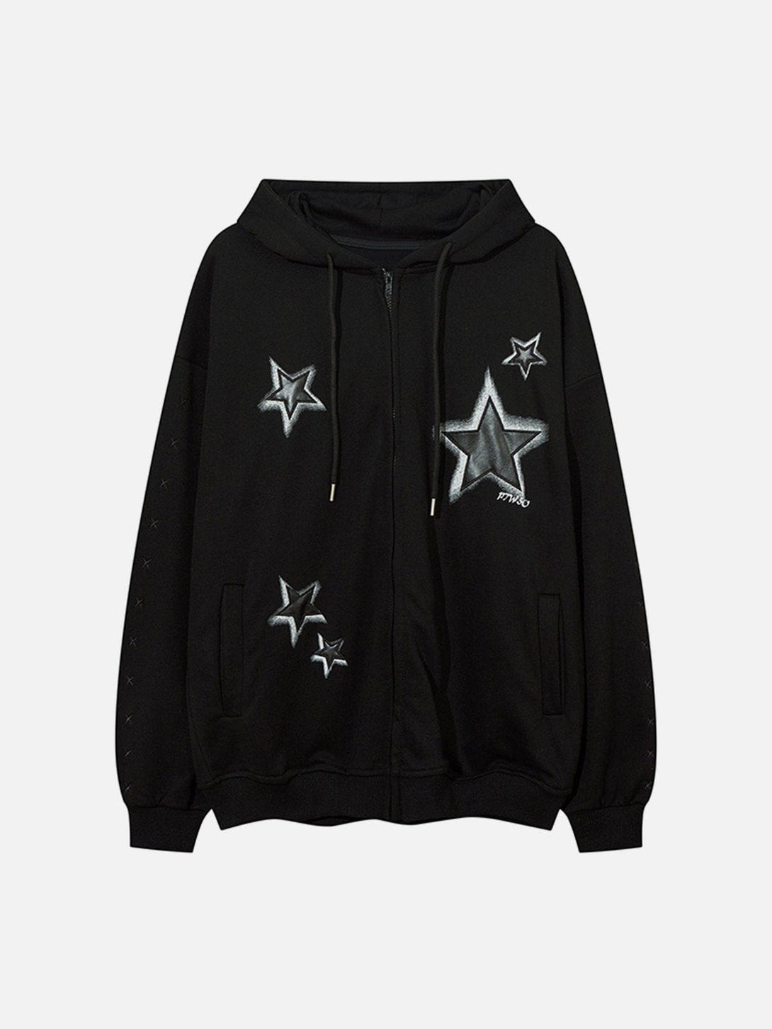 Ellesey - Star Patch Zipped Hoodie- Streetwear Fashion - ellesey.com