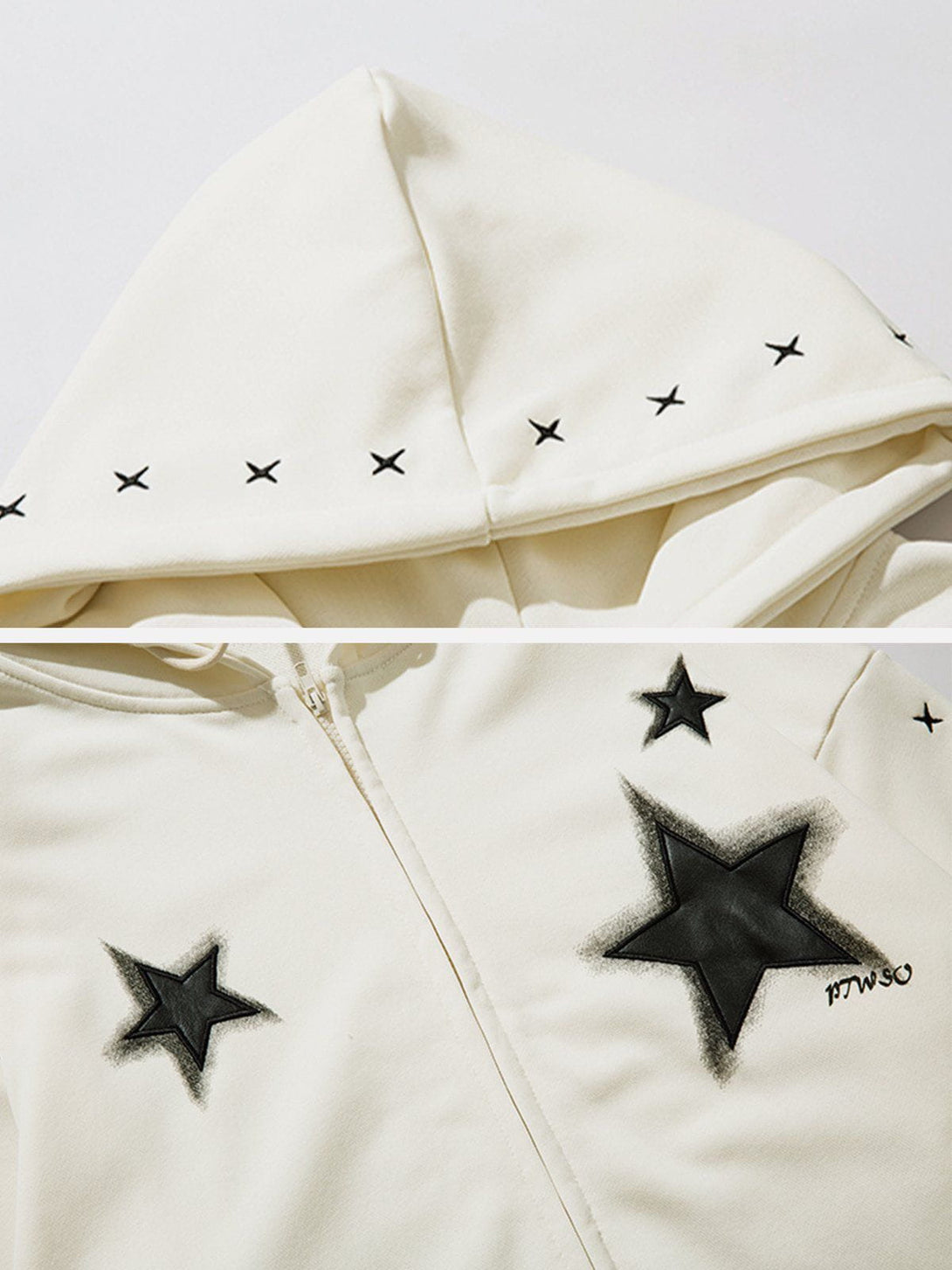 Ellesey - Star Patch Zipped Hoodie- Streetwear Fashion - ellesey.com