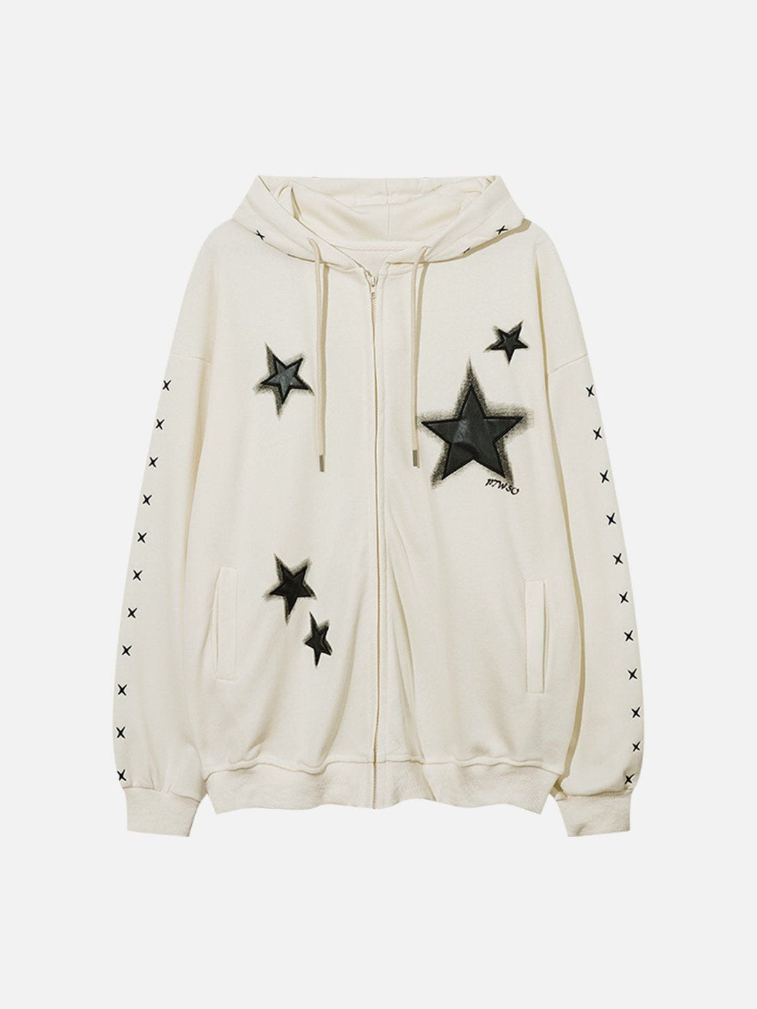 Ellesey - Star Patch Zipped Hoodie- Streetwear Fashion - ellesey.com