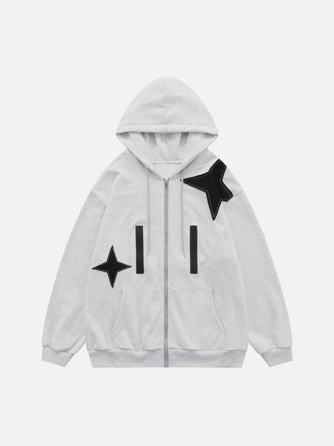 Ellesey - Star Patchwork Removable Pocket Hoodie- Streetwear Fashion - ellesey.com