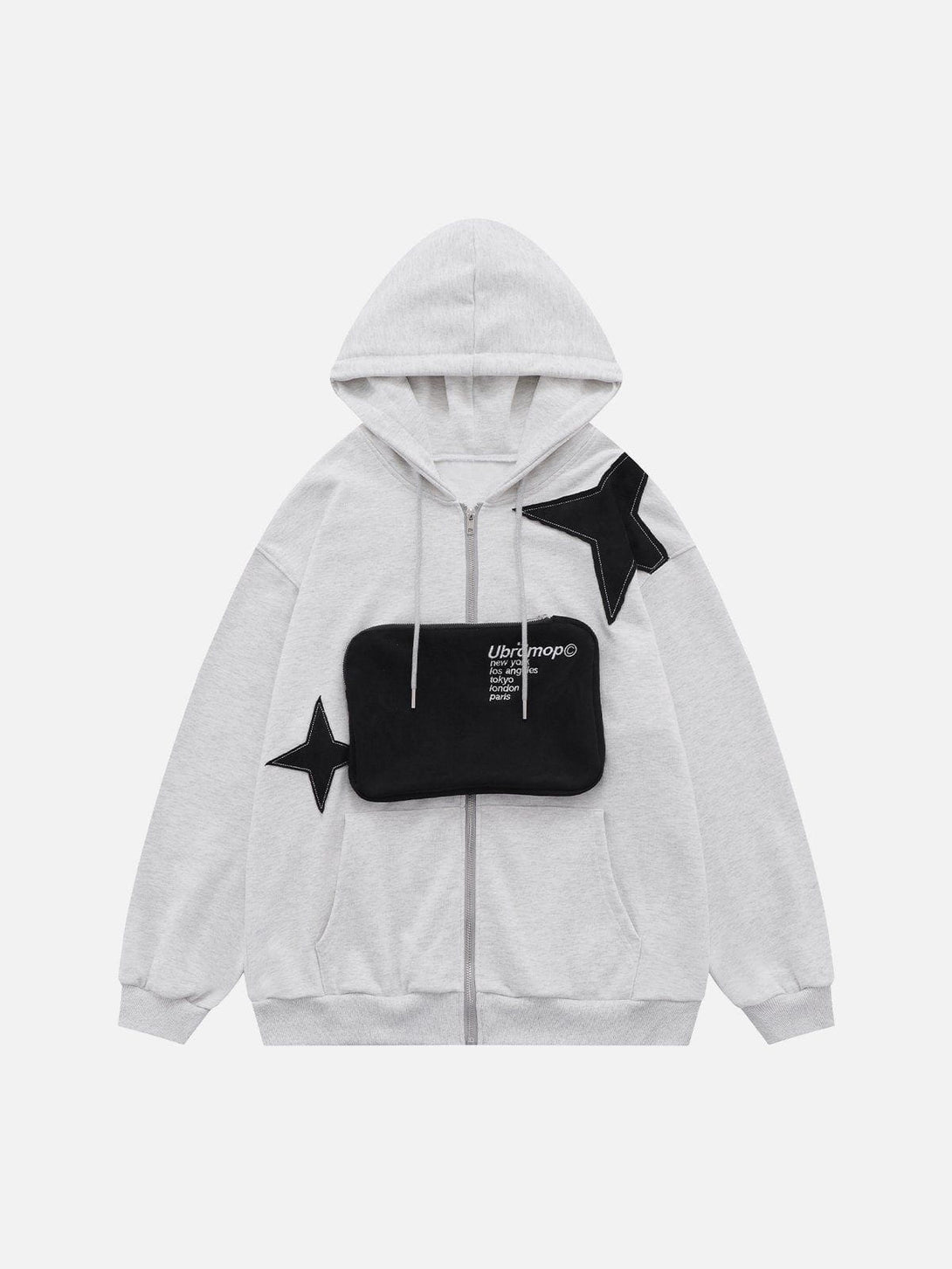 Ellesey - Star Patchwork Removable Pocket Hoodie- Streetwear Fashion - ellesey.com