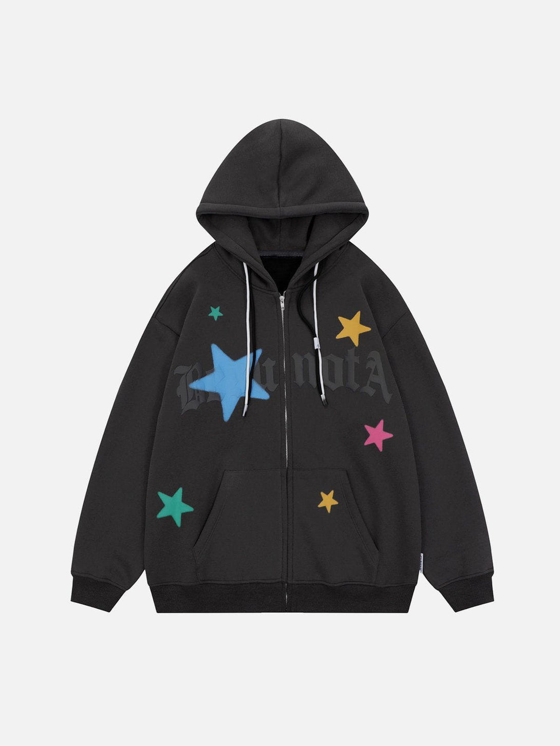 Ellesey - Star Print Fleece Zip Hoodie- Streetwear Fashion - ellesey.com