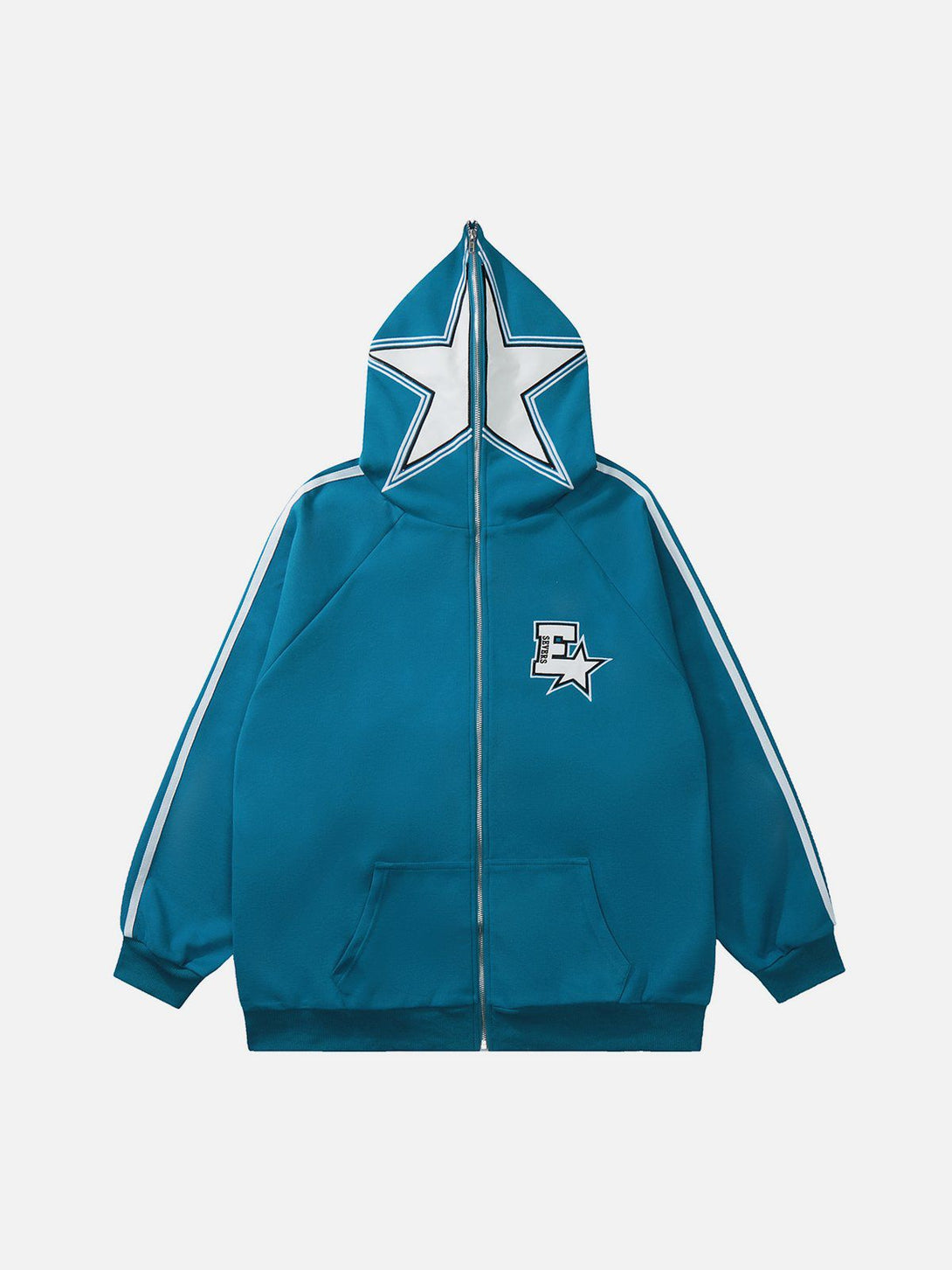 Ellesey - Star Print Zipper Hoodie- Streetwear Fashion - ellesey.com