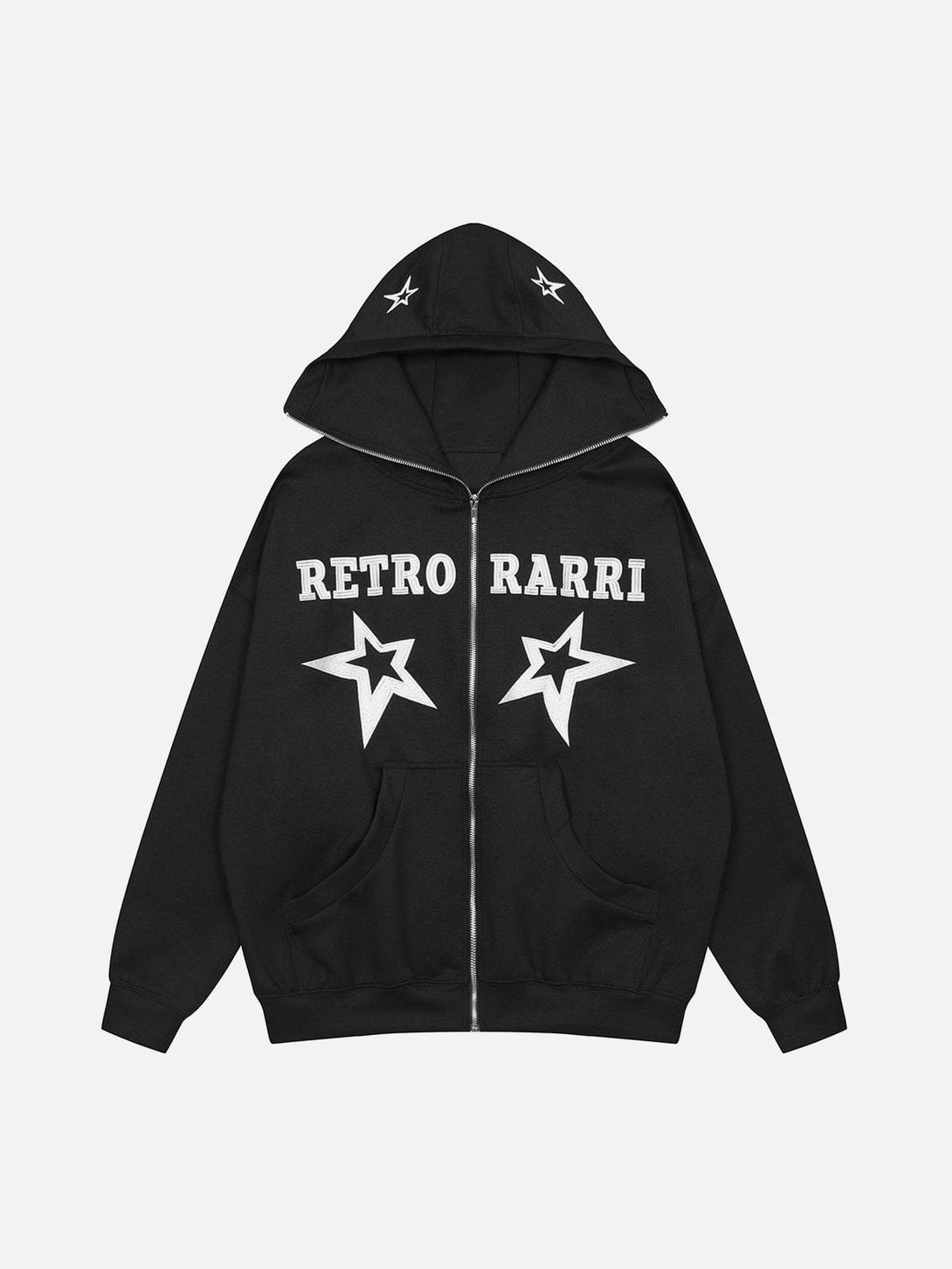 Ellesey - Star Print Zipper Hoodie- Streetwear Fashion - ellesey.com