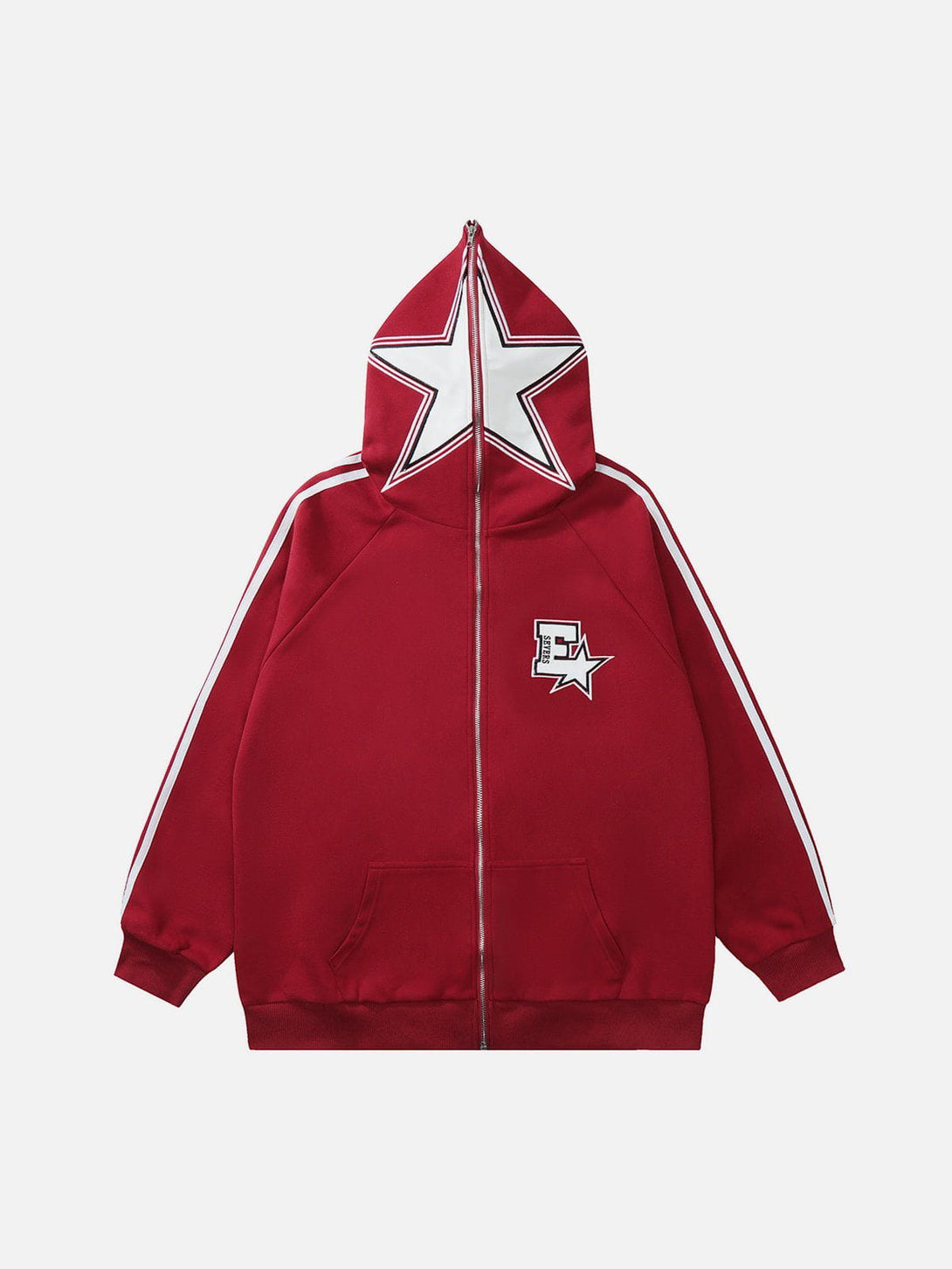 Ellesey - Star Print Zipper Hoodie- Streetwear Fashion - ellesey.com