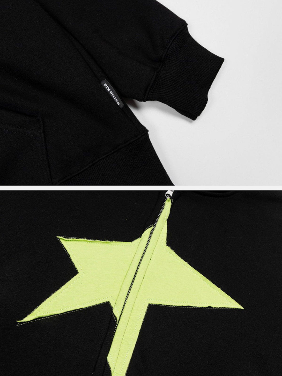 Ellesey - Star Quilting Zipped Hoodie- Streetwear Fashion - ellesey.com