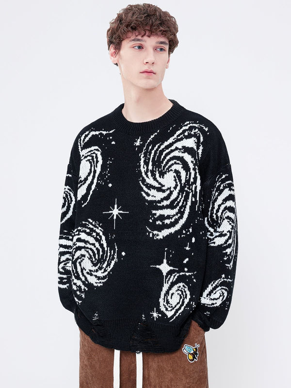 Ellesey - Starry Night Jacquard Knit Sweater-Streetwear Fashion - ellesey.com