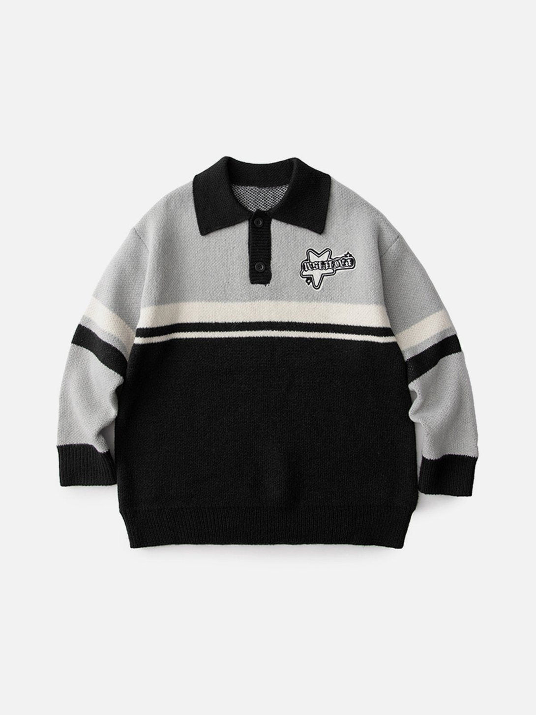 Ellesey - Stars Knit Polo Sweater-Streetwear Fashion - ellesey.com