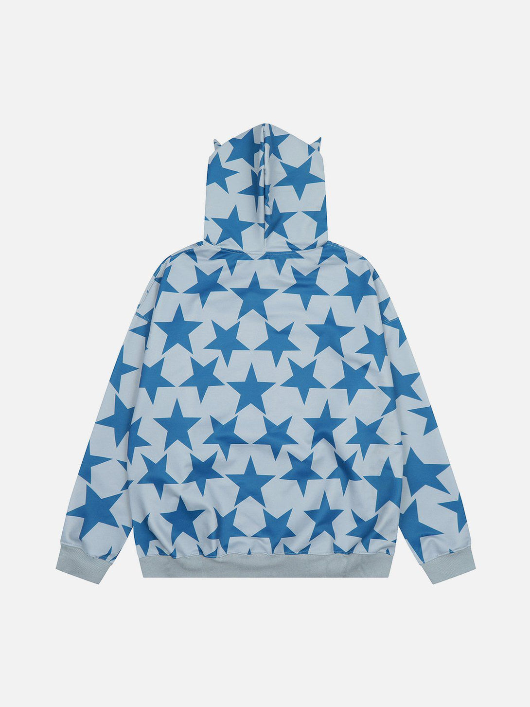 Ellesey - Stars Print Devil Horns Zipper Hoodie- Streetwear Fashion - ellesey.com