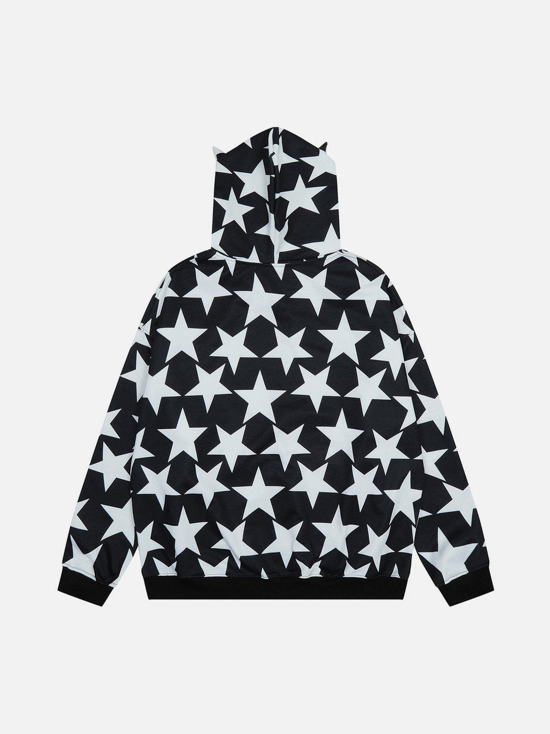 Ellesey - Stars Print Devil Horns Zipper Hoodie- Streetwear Fashion - ellesey.com