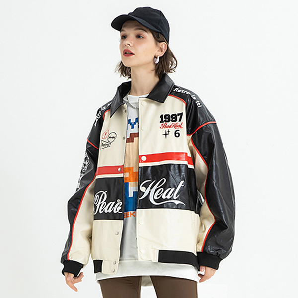 Ellesey - Stitching Color Motorcycle Jacket- Streetwear Fashion - ellesey.com