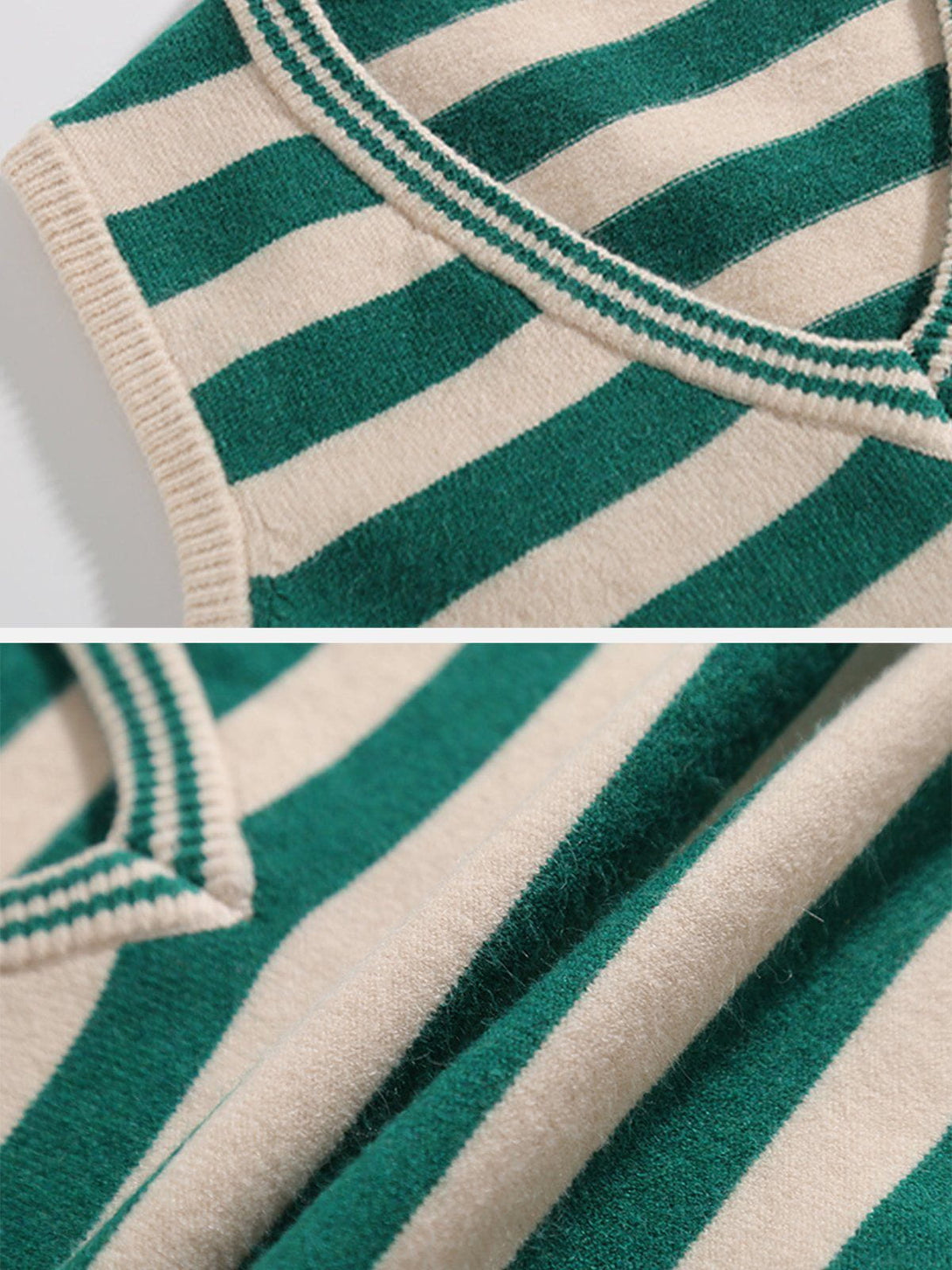 Ellesey - Striped Color Blocking Sweater Vest-Streetwear Fashion - ellesey.com