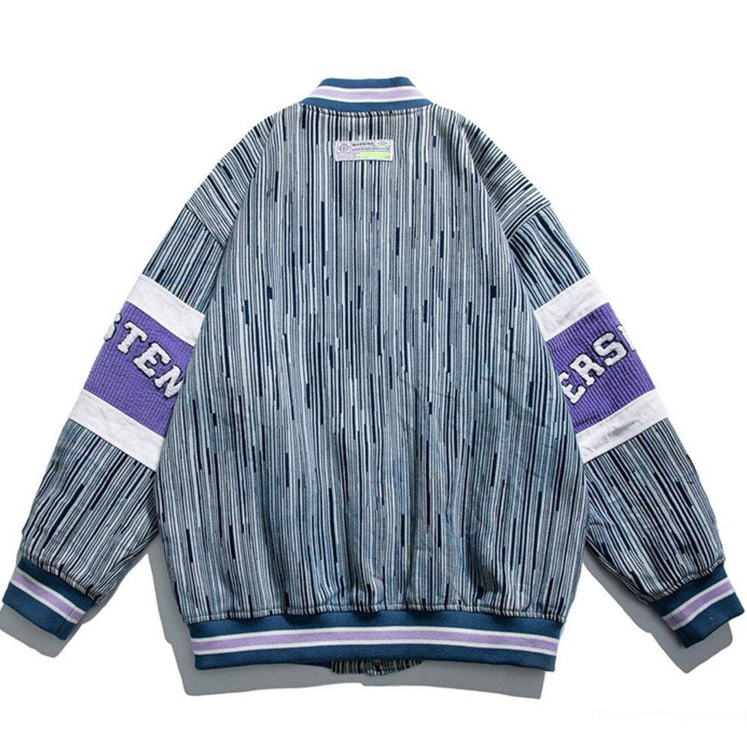 Ellesey - Striped Embroidered Jacket- Streetwear Fashion - ellesey.com