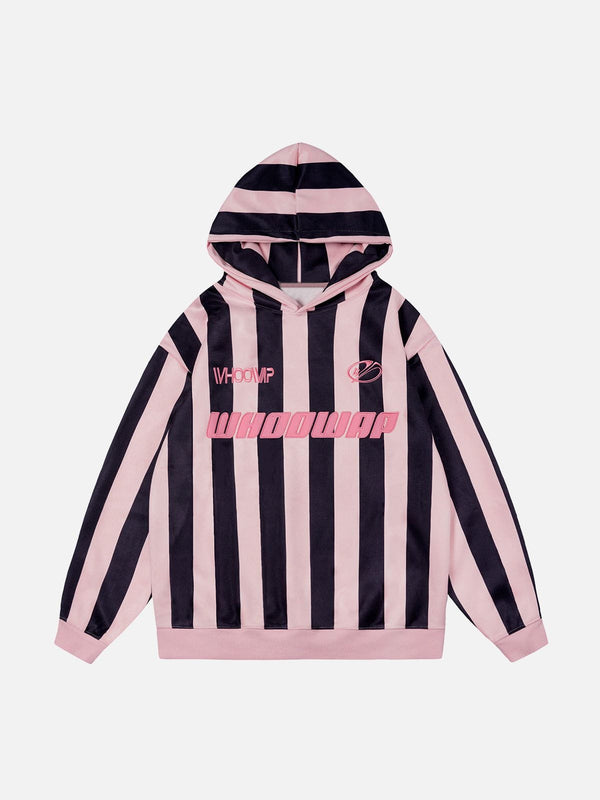 Ellesey - Striped Embroidery Hoodie- Streetwear Fashion - ellesey.com