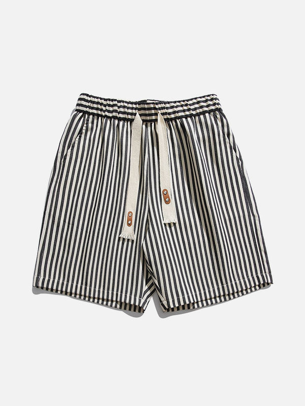 Ellesey - Striped Print Loose Drawstring Shorts- Streetwear Fashion - ellesey.com