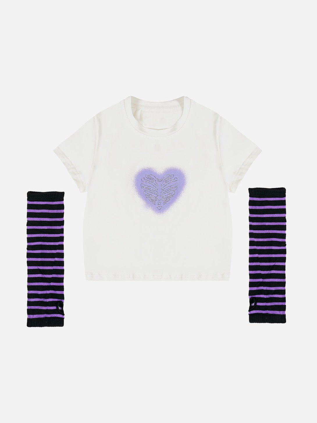 Ellesey - Stripes Heart Print Tee- Streetwear Fashion - ellesey.com