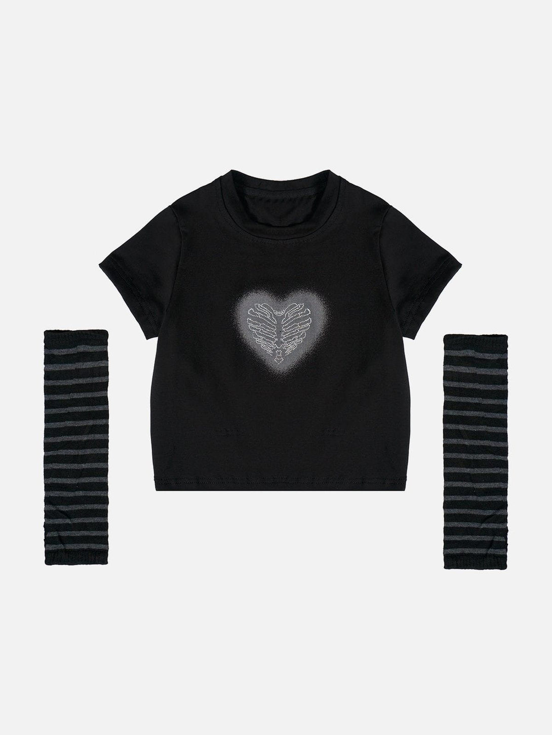 Ellesey - Stripes Heart Print Tee- Streetwear Fashion - ellesey.com