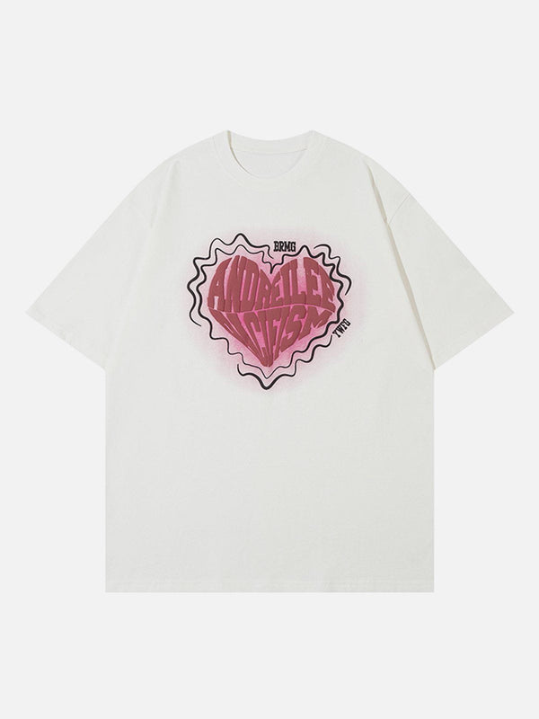 Ellesey - Suede Foam Heart Print Tee- Streetwear Fashion - ellesey.com