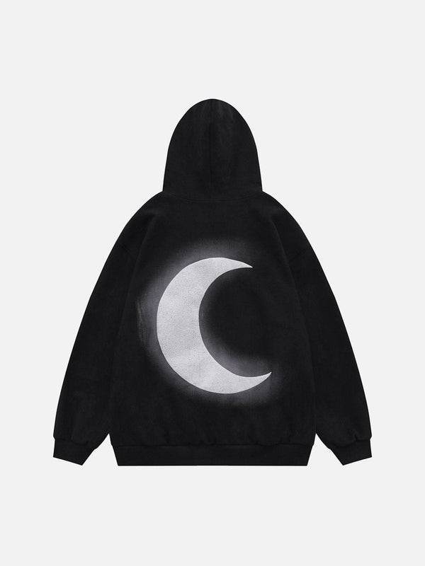 Ellesey - Suede Moon Print Hoodie- Streetwear Fashion - ellesey.com