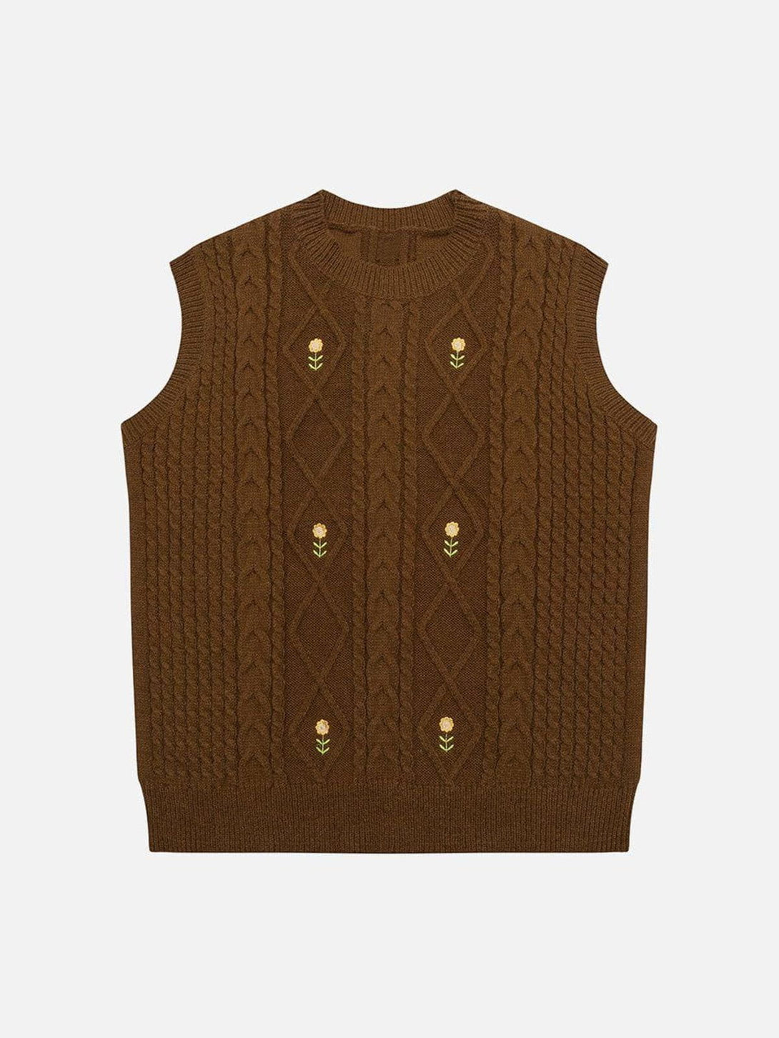 Ellesey - Sunflower Embroidered Sweater Vest-Streetwear Fashion - ellesey.com