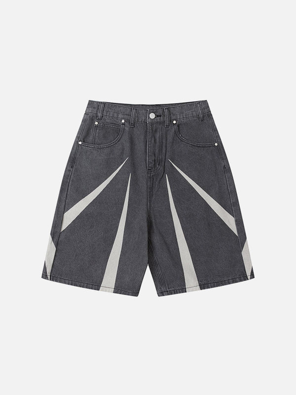 Ellesey - Tapered Patchwork Denim Shorts- Streetwear Fashion - ellesey.com