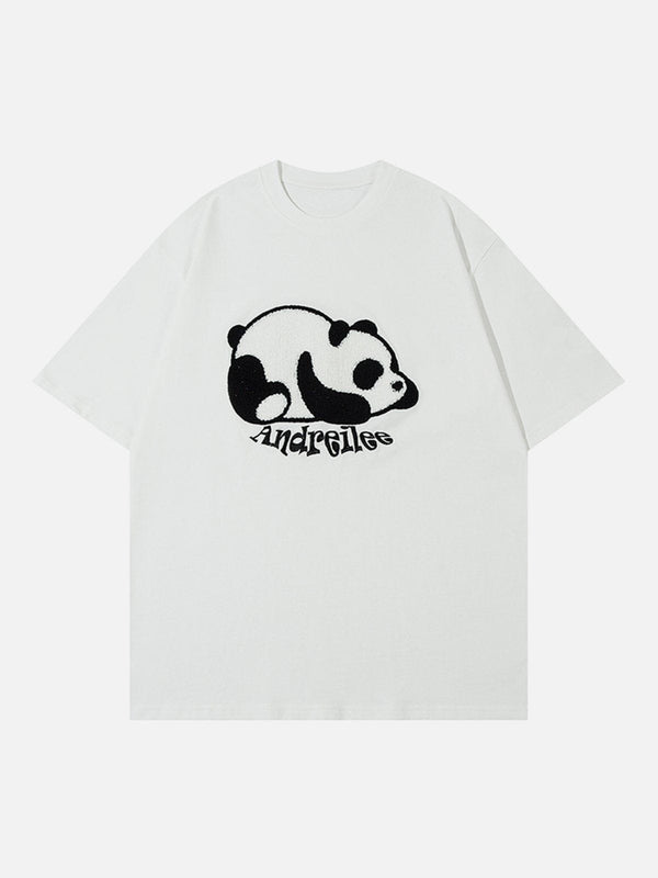 Ellesey - Towel Embroidery Panda Print Tee- Streetwear Fashion - ellesey.com