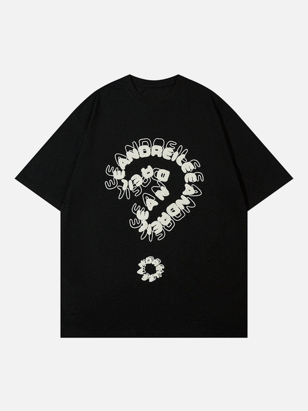 Ellesey - Towel Embroidery Question Mark Print Tee- Streetwear Fashion - ellesey.com