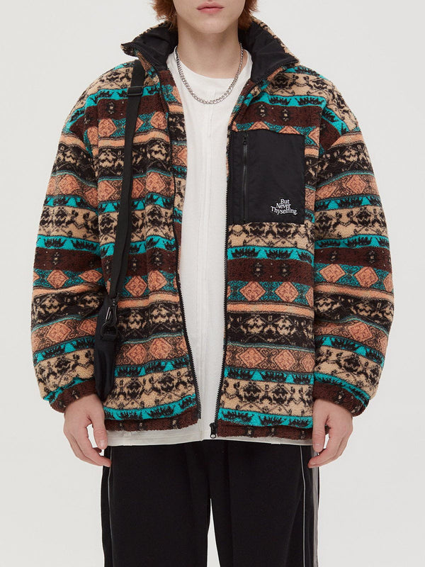 Ellesey - Tribal Vintage Pattern Winter Coat-Streetwear Fashion - ellesey.com