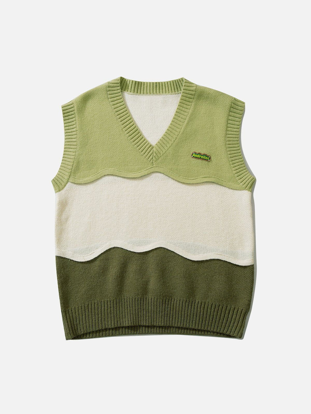 Ellesey - Tricolor Stitching Stripes Sweater Vest-Streetwear Fashion - ellesey.com