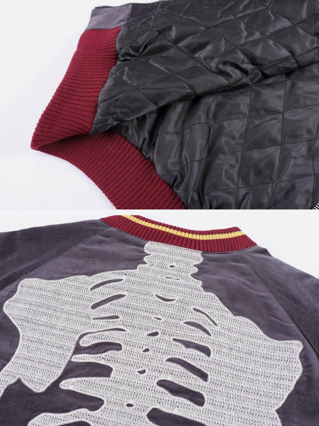 Ellesey - Velvet Skeleton Graphic Jacket- Streetwear Fashion - ellesey.com