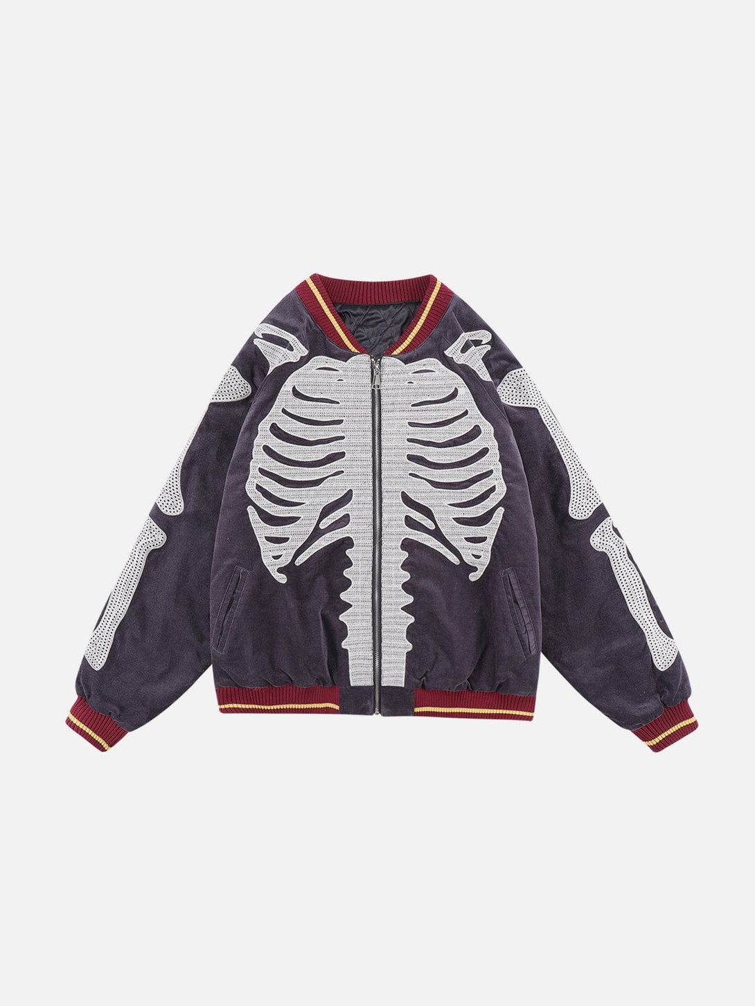 Ellesey - Velvet Skeleton Graphic Jacket- Streetwear Fashion - ellesey.com