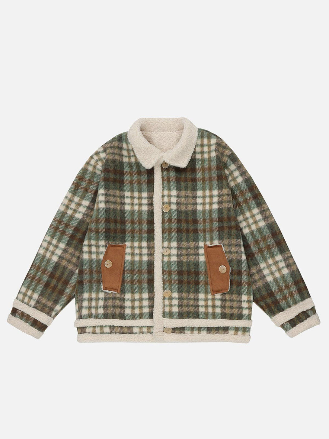 Ellesey - Vintage Check Sherpa Coat-Streetwear Fashion - ellesey.com