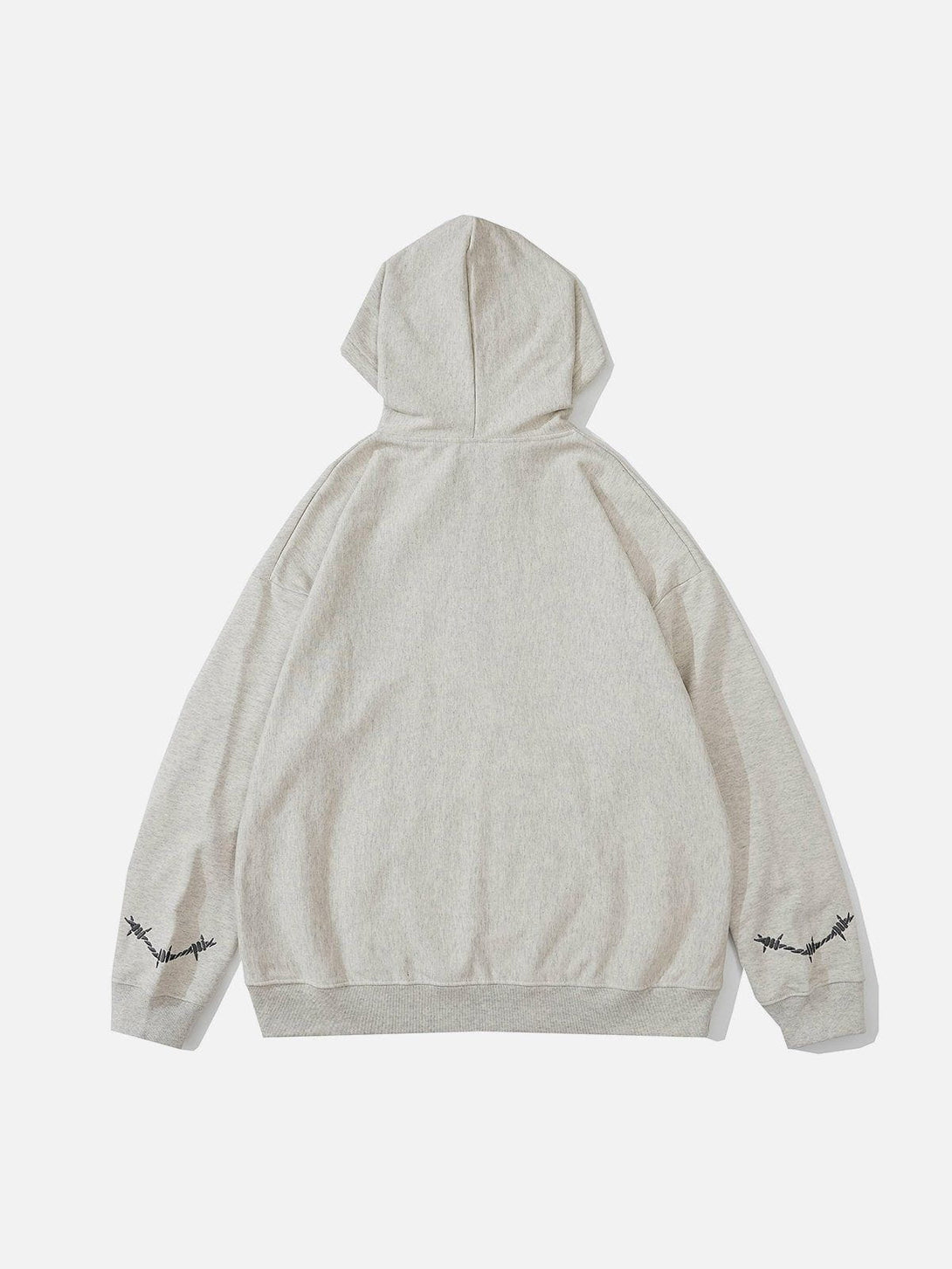 Ellesey - Vintage Curved Patch Embroidered Half-Zip Hoodie- Streetwear Fashion - ellesey.com